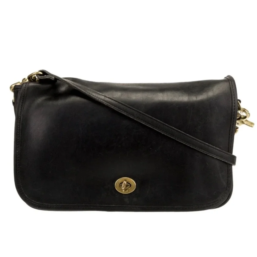 Coach Vintage Y2K Convertible Clutch Leather Turnlock Crossbody Bag Purse
